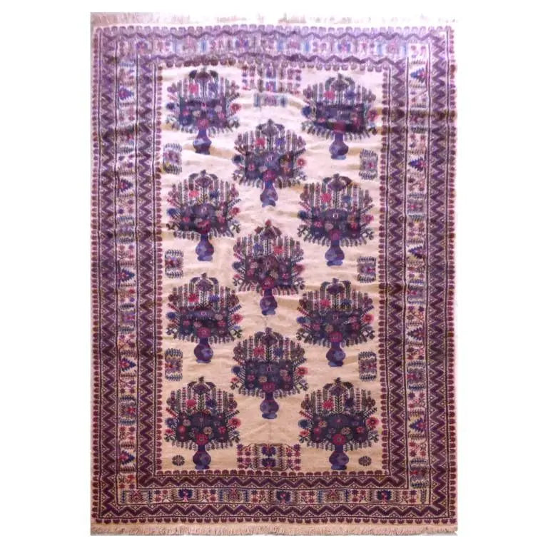 One Of The Kind Afghani Khotan Rug 6'7" x 9'7"